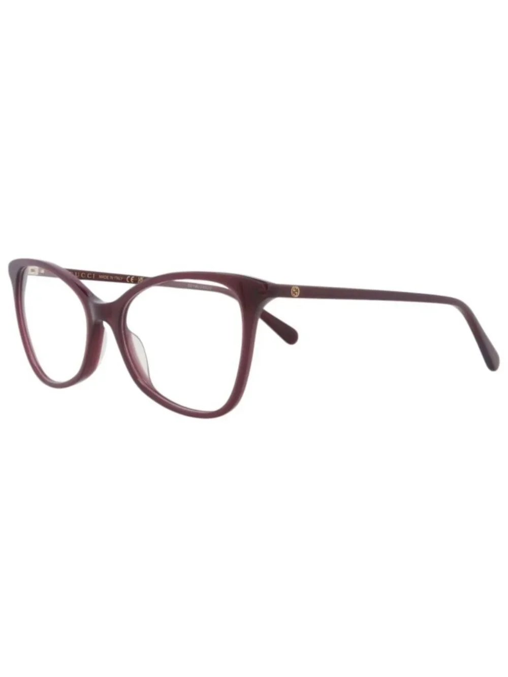 New Gucci Women's Eyeglasses Cat Eye Recycled Acetate Frame Violet Violet